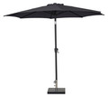 Parasol m/krank og tilt sort Ø300 x H247 cm - Sunlife